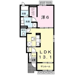 ウェスト アドバンス A【1階】の間取り