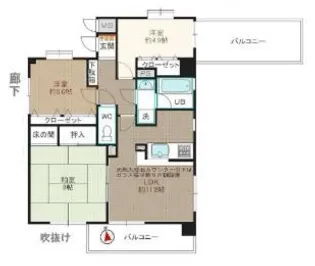 ライオンズシティ田無【9階】の間取り