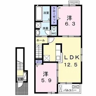 グリーンハウスWIII【2階】の間取り