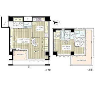 六本木エムケイアートレジデンス【7階】の間取り