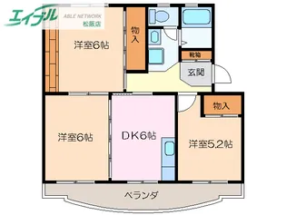ファミリー久保山II【3階】の間取り