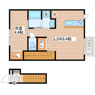 キララ鈎取本町II【2階】の間取り