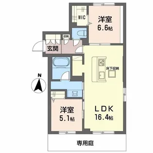 レーベンエイトII【1階】の間取り