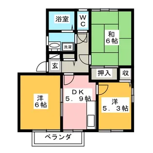 メゾンクレール原 2 B棟【2階】の間取り