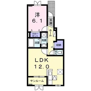 クレメントブリーズII【1階】の間取り