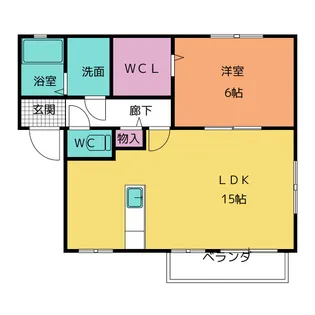 ウィルモア赤池 B棟【2階】の間取り