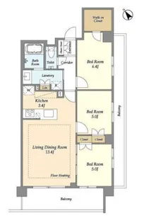 センチュリー尾山台グレイス【2階】の間取り