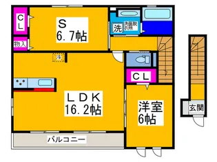 ジャルダン・ドゥ・コナシエール【2階】の間取り