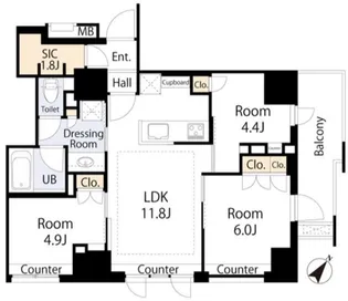 パークリュクス月島ステーションプレミア【8階】の間取り