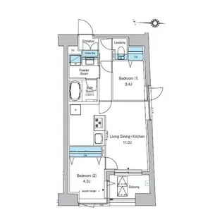 プレディアコート清澄白河【7階】の間取り