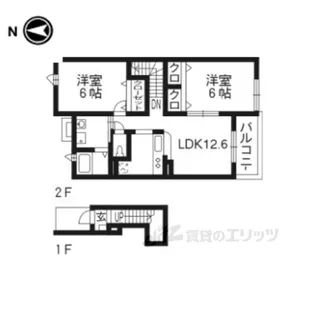 ボヌールシャンブル【2階】の間取り
