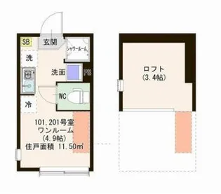 ハーモニーテラスGratii中板橋【2階】の間取り