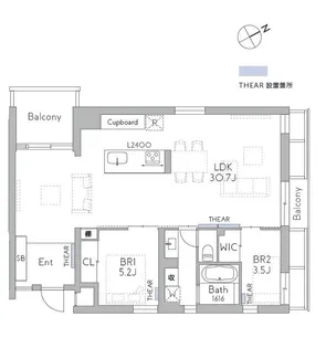 THE GRANDUO FUTAKOTAMAGAWA【2階】の間取り