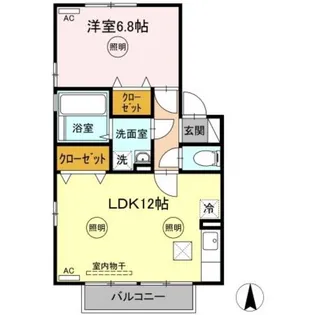 リビングタウン今里B【1階】の間取り