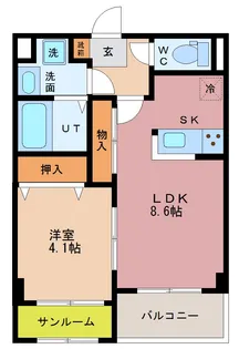 スイートココア【3階】の間取り