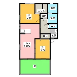 サンパルク B棟【1階】の間取り