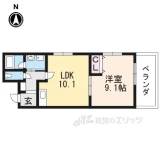 クレアーレ五条大宮【2階】の間取り