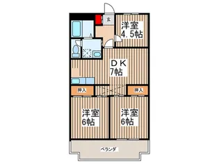 ハイツむさし野【1階】の間取り