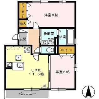 エルドラード清水【1階】の間取り