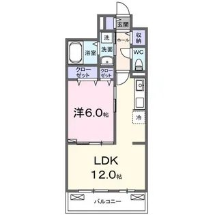ヤングウッズ港町【3階】の間取り
