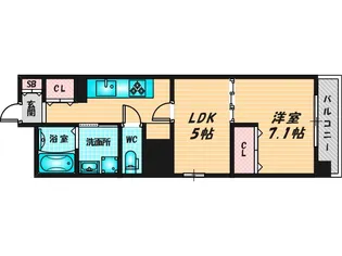 ヴァローレ布施【4階】の間取り
