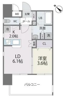 サニークレスト東比恵【11階】の間取り