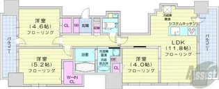 プレイス知事公館前【15階】の間取り