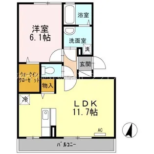 グランビューコート A【1階】の間取り