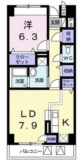 ハミングホーム芝山【3階】の間取り