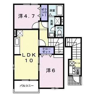 ロッソ・コルサB【2階】の間取り