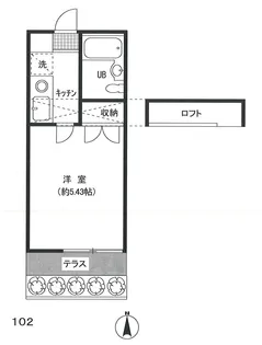 ジュネパレス用賀【1階】の間取り