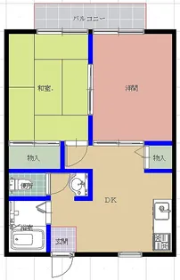 橋川ハイツ【1階】の間取り