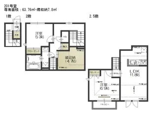Belle Lead富沢【2階】の間取り