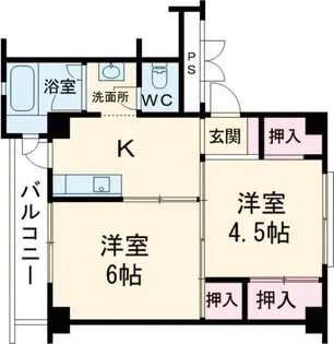 ビレッジハウス臼田2号棟【4階】の間取り