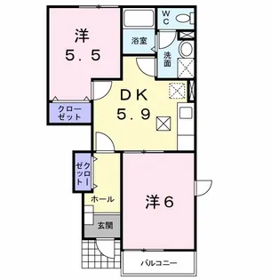 千葉県茂原市新小轡【アパート】の間取り