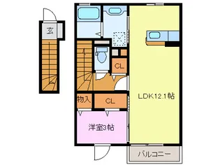 フリンデル【2階】の間取り