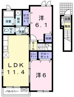 鹿児島県姶良市平松【アパート】の間取り