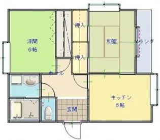 ローマンタウンB【2階】の間取り