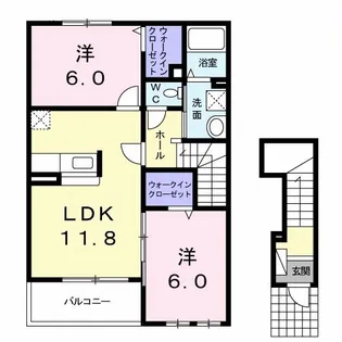 カルムプロムナードII【2階】の間取り