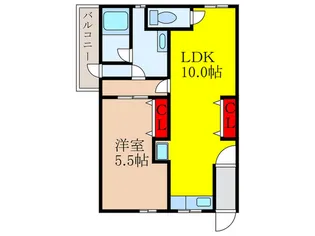 ハイツサイモン【1階】の間取り