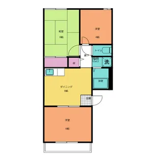 サニーハイツB棟【2階】の間取り