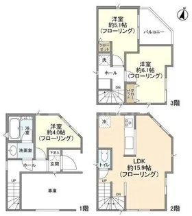 東京都足立区西保木間2【一戸建】の間取り