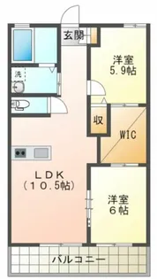 メンデージ豊中A棟【1階】の間取り