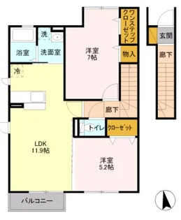 Y sフラット【2階】の間取り