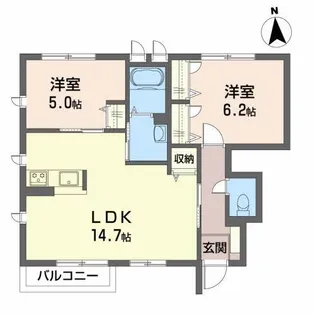 ベルデュール A【1階】の間取り