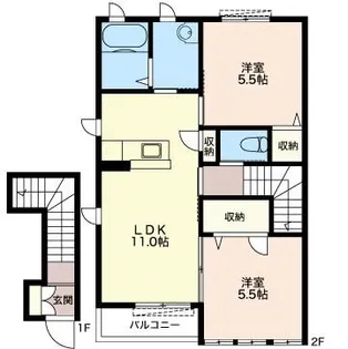 プレミールシェソワA【2階】の間取り