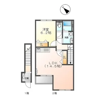 カーサ・フェリーチェ香西【2階】の間取り