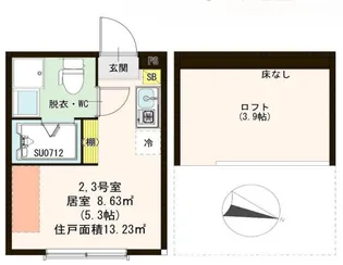 プティ一之江【2階】の間取り