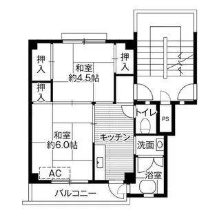 ビレッジハウス三田4号棟【5階】の間取り