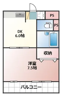 神部ハイツII【4階】の間取り